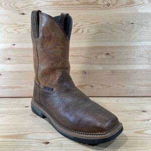 Justin Stampede Composite Toe Work Boots Mens 7.5 EE Brown Tan Leather EH WK4103